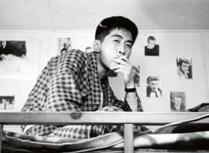 Sukita in the dormitory of the Japanese Institute of Photography & Film, Osaka, 1958