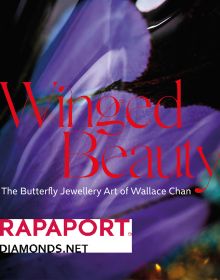 Wallace Chan: Butterflies features approximately 30 of his finest pieces. Enter a butterfly house of colourful gems, with brooches and necklaces so delicate they might have flown down and alighted on the page.