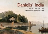 Book cover of Daniells' India: Views from the Eighteenth Century, with an Indian landscape painting. Published by Niyogi Books.