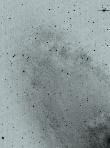 Grey marbled effect cover, splattered with black dots of ink.