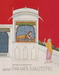 Book cover of Pahari Masters: Court Painters of Northern India, with a female figure at a balcony. Published by Niyogi Books.