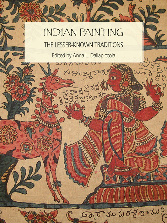Book cover of Indian Painting: The Lesser-Known Traditions, with a painting of Indian woman and ungulate. Published by Niyogi Books.