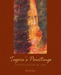 Book cover of Tagore's Paintings: Versification in Line, with a painting of face. Published by Niyogi Books.