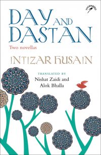 Book cover of Day and Dastan: Two Novellas, with blue patterned flowers. Published by Niyogi Books.