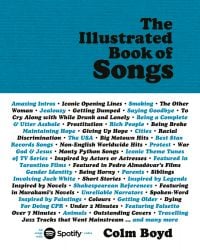 List of song titles on white cover of 'The Illustrated Book of Songs', by Luster Publishing.