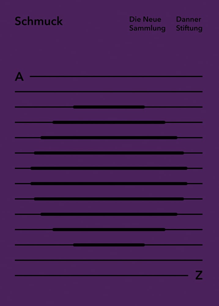 Horizontal lines, A Z, Schmuck Die Neue Sammlung Danner Stiftung in black font on purple cover