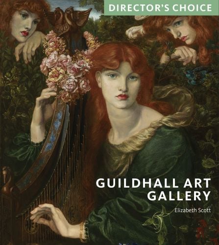 Painting, La Ghirlandata, 1873, by Dante Gabriel Rossetti, GUILDHALL ART GALLERY in white font to the lower right.