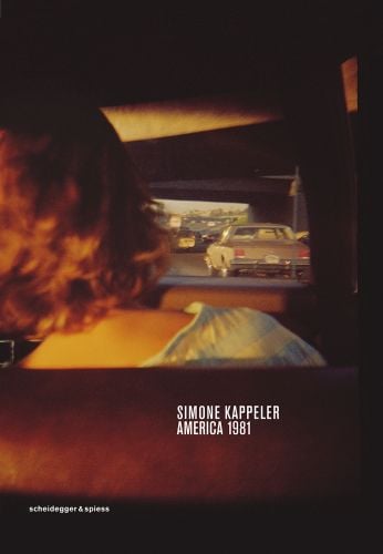 Analogue C-print, Los Angeles 18.07.1981, 1981, by Simone Kappeler, rear view of female in car, SIMONE KAPPELER AMERICA 1981 in white font to lower right.