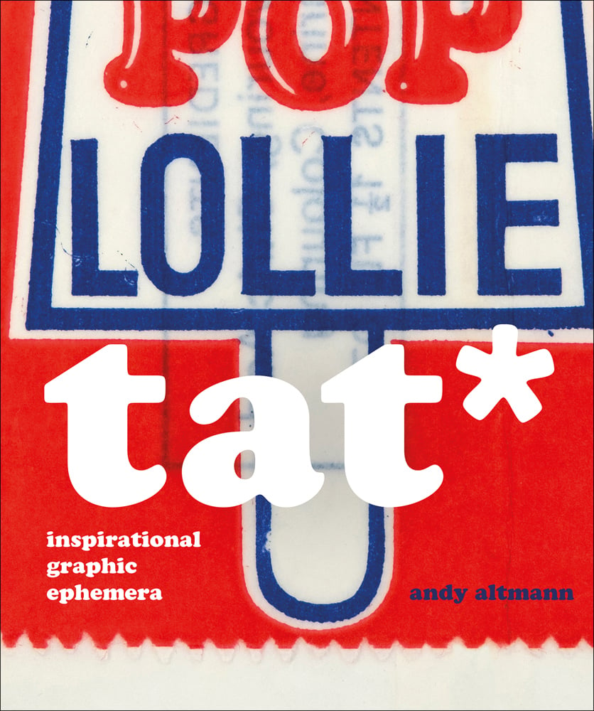 Blue red and white ice lolly graphic with tat* inspirational graphic ephemera in white lower case font