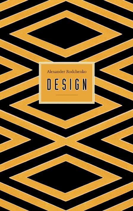 Black and gold diamond print design, to cover of 'Rodchenko, Design', by ACC Art Books.