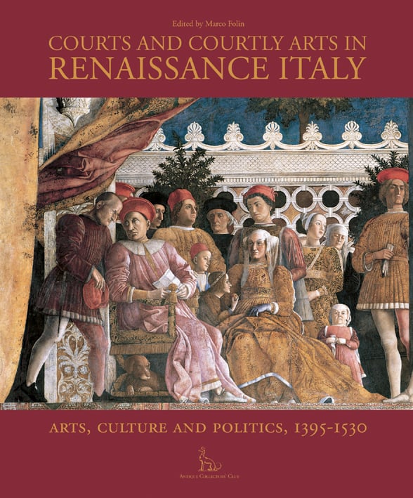 15th century fresco by Andrea Mantegna 'The Court of Mantua', on cover of 'Courts and Courtly Arts in Renaissance Italy', by ACC Art Books.