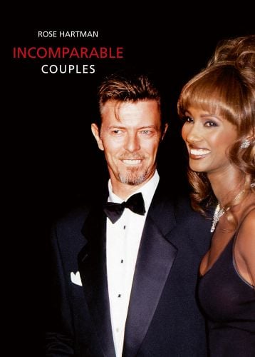 David Bowie and Iman, at black tie event, 1977, on cover of 'Incomparable Couples', by ACC Art Books.
