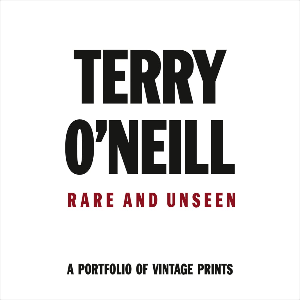 White cover of 'Terry O'Neill Rare & Unseen A portfolio of vintage prints', by ACC Art Books.