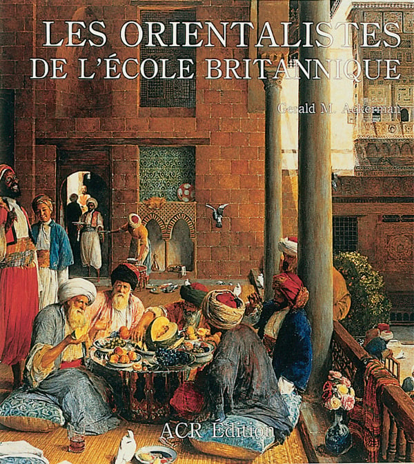 Painting 'Midday Meal, Cairo, on cover of 'Les Orientalists De L'ecole Britannique', by ACR Edition.