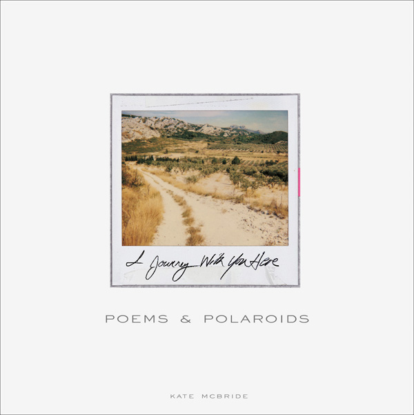 Tuscan hills with dusty road tracks, on white cover of 'Poems and Polaroids: I Journey With You Here', by Mandragora.