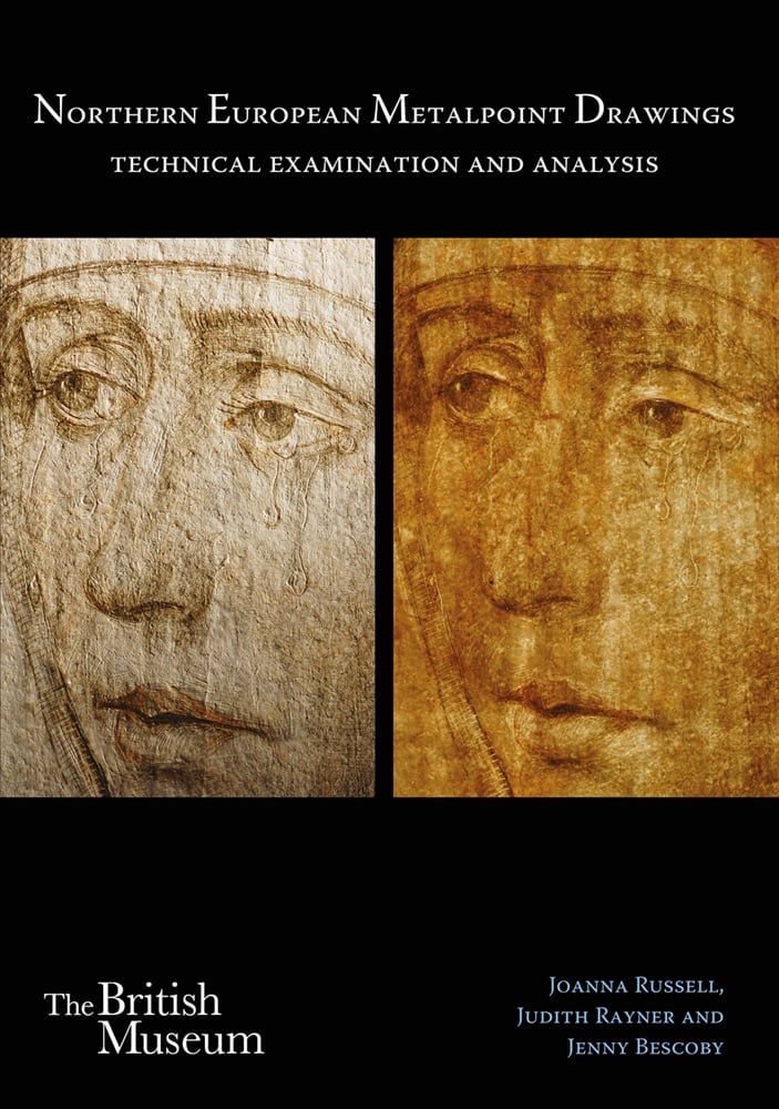 Book cover of Northern European Metalpoint Drawings: Technical Examination and Analysis, with two portrait drawings of same image. Published by Archetype Publications.