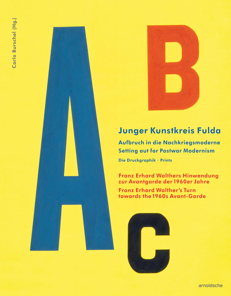 Large A in blue font, smaller B C in red and black font on yellow cover, Junger Kunstkreis Fulda in blue font to centre right