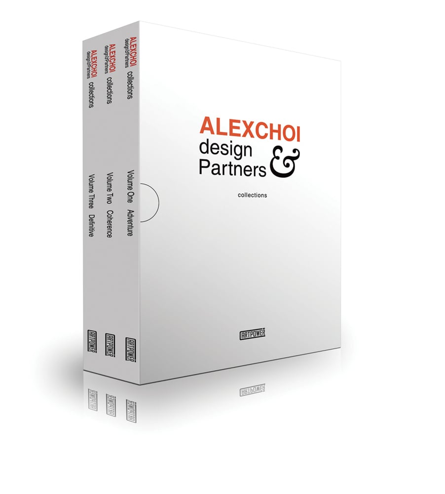 Box set of three titles of ALEXCHOI design & Partners: Collections. Published by Artpower International.