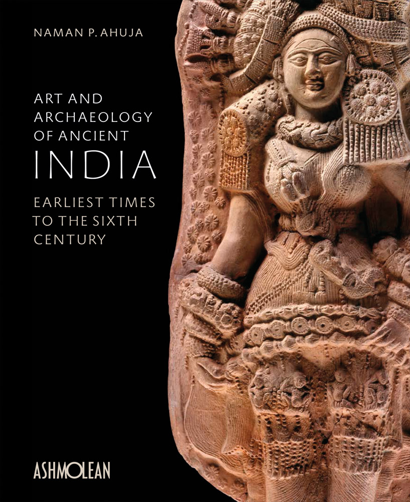 Terracotta goddess, on black cover of 'Art and Archaeology of Ancient India, Earliest Times to the Sixth Century', by Ashmolean Museum.