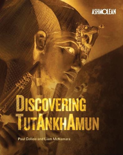 Egyptian tomb on cover of 'Discovering Tutankhamun', by Ashmolean Museum.