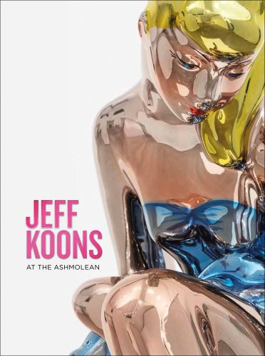 Detail of Jeff Koons's Seated Ballerina, girl with yellow hair, wearing blue dress, on cover of 'Jeff Koons, At the Ashmolean', by Ashmolean Museum.