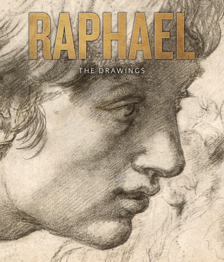 Drawing of head of apostle, on cover of 'Raphael, The Drawing', by Ashmolean Museum.