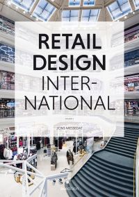 Interior of shopping mall, on cover of 'Retail Design International Vol. 2: Components, Spaces, Buildings, Pop-ups', by Avedition Gmbh.