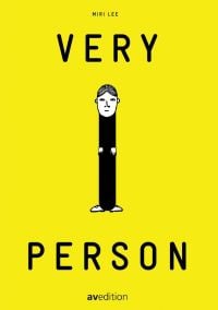 Long black bodied figure on bright yellow cover of 'Very I Person', by Avedition Gmbh.