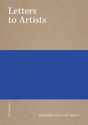 Brown cover with blue horizontal banner in centre, Letters to Artists in white font to top left