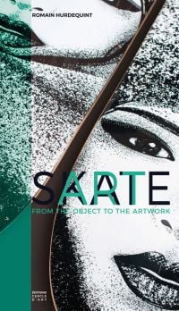Book cover of SkateArt: From the Object to the Artwork, with a black and white female face graphic on skateboard. Published by Editions Cercle d'Art.