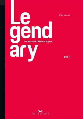 Legendary The Porsche 919 Hybrid Project in white font on raspberry cover.