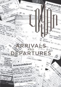 Collection of American airline tickets, on cover of 'Arrivals And Departures', by Drago.