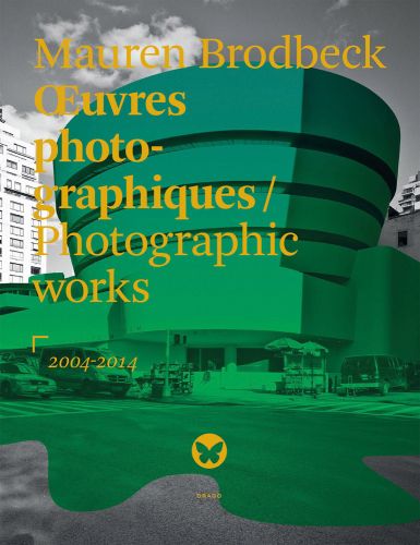 Guggenheim Museum with green filter on cover of 'Oeuvres Photographiques / Photographic Works, 2004-2014', by Drago.