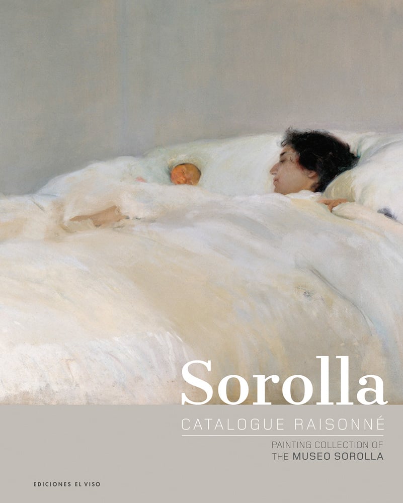 Painting of Mother and Child (1895) by Joaquin Sorolla, Sorolla CATALOGUE RAISONNÉ in white font to lower right.