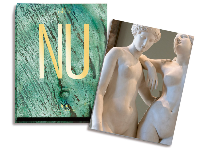 Two naked figures on cover of 'Louvre Nude Sculptures', by Edition Lammerhuber.