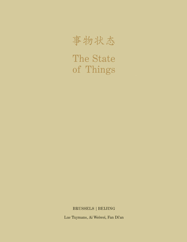 Chinese characters on beige cover of 'State of Things - Brussels/beijing', by Lannoo Publishers.