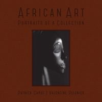 Rich brown book cover of African Art, Portraits of a Collection, featuring an elegant carved wood head of figure. Published by 5 Continents Editions.