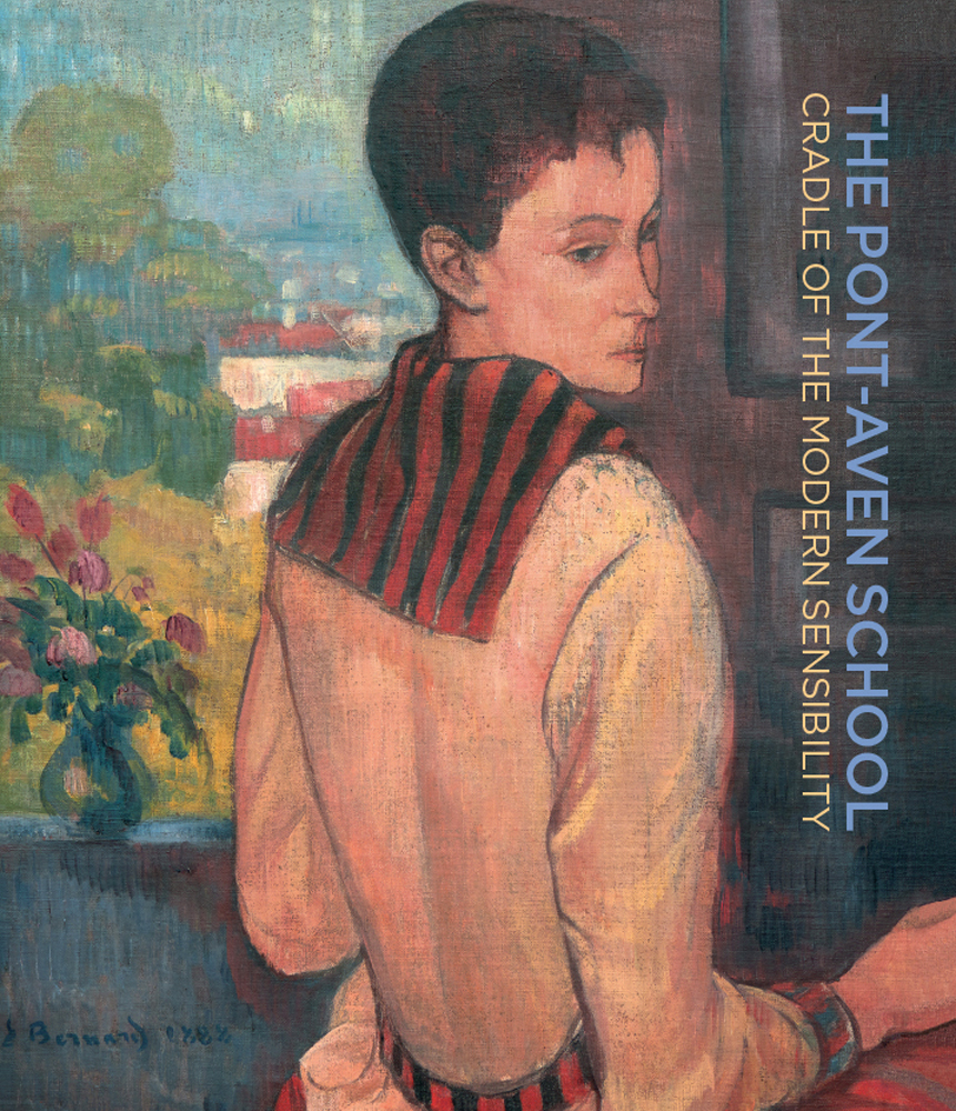 Book cover of Pont-Aven School, Cradle of the Modern Sensibility, featuring an oil portrait of woman looking over shoulder, titled Painting de Madame Schuffenecker, by Emile Bernard. Published by 5 Continents Editions.