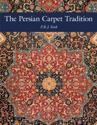 Book cover of The Persian Carpet Tradition, Six Centuries of Design Evolution, with a red and blue medallion design carpet design. Published by Hali Publications.