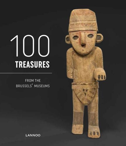 Pre-Columbian wooden idol, on grey cover of '100 Treasures from the Brussels Museums', by Lannoo Publishers.