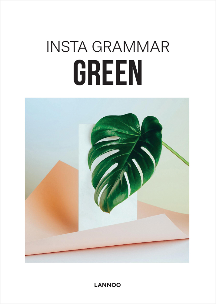 Swiss cheese plant palm leaf on cover of 'Insta Grammar: Green', by Lannoo Publishers.