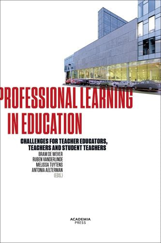 Glass building on white cover with Professional learning in education in red font