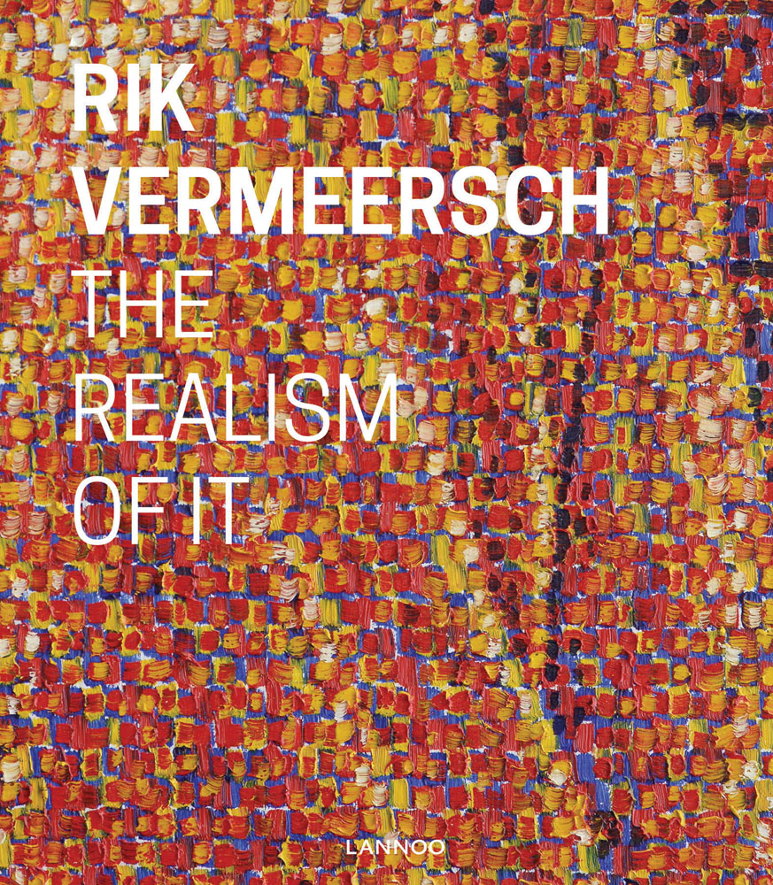 Detail of colourful painting on cover of 'Rik Vermeersch: The Realism of It', by Lannoo Publishers.