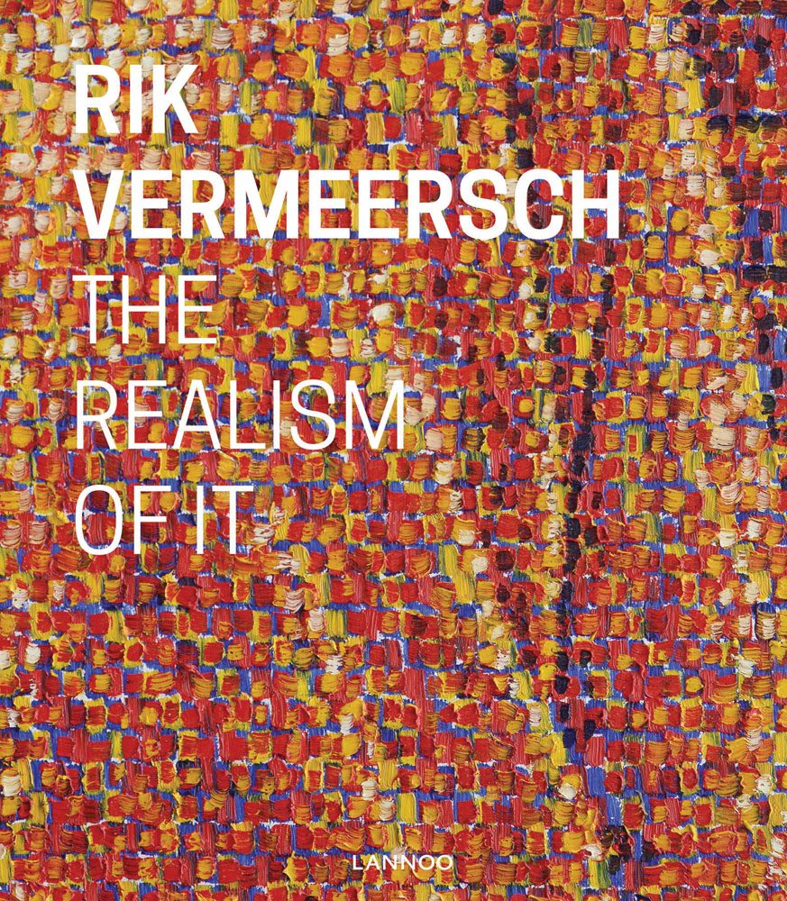 Detail of colorful painting on cover of 'Rik Vermeersch: The Realism of It', by Lannoo Publishers.