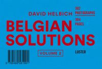 Capitalized red font to blue landscape cover of 'Belgian Solutions Volume 2', by Luster Publishing.
