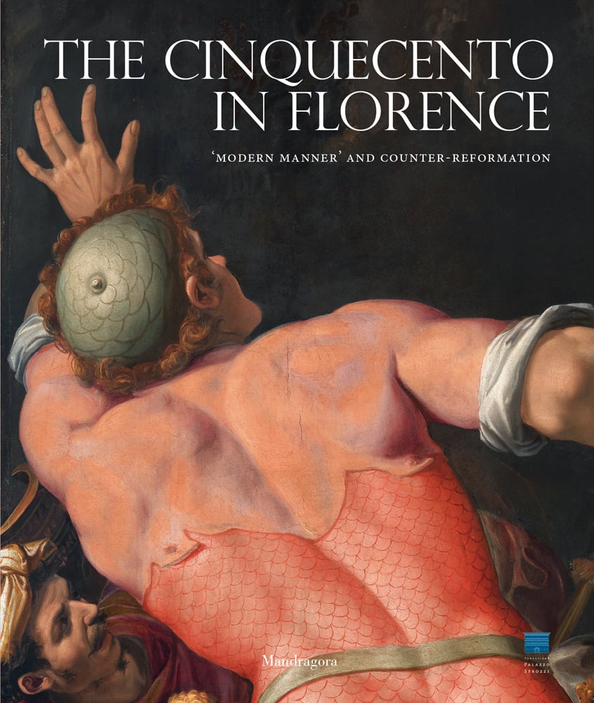 Painting of man with small scales to back, on cover of 'The Cinquecento in Florence, 'Modern Manner' and Counter-Reformation', by Mandragora.