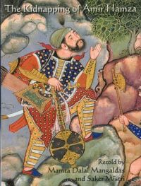 Book cover of The Kidnapping of Amir Hamza, with a painting of figure. Publishing by Mapin Publishing.