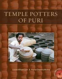 Book cover of Temple Potters of Puri, with a temple servant shaping a pot. Published by Mapin Publishing.