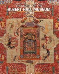 Book cover of Treasures of the Albert Hall Museum, Jaipur, with a Safavid "Garden" rug, NW Iran, first half 17th century. Published by Mapin Publishing.