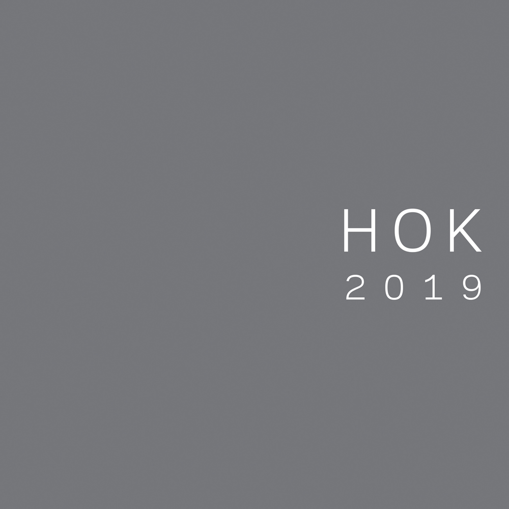 HOK 2019 in white font to right edge of grey cover.